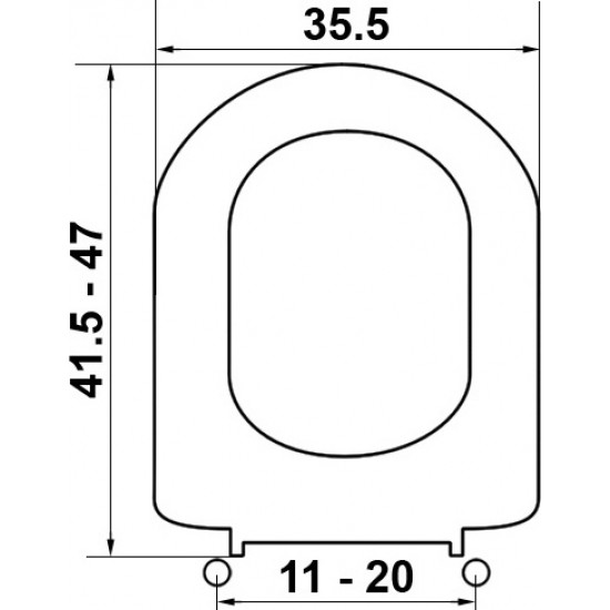 Κάλυμμα Λεκάνης Βακελιτικό Βαρέως Τύπου Elvit D-Shape Λευκό με Μεταλλικά Στηρίγματα [0015] (41.5-47cm-35.5cm)